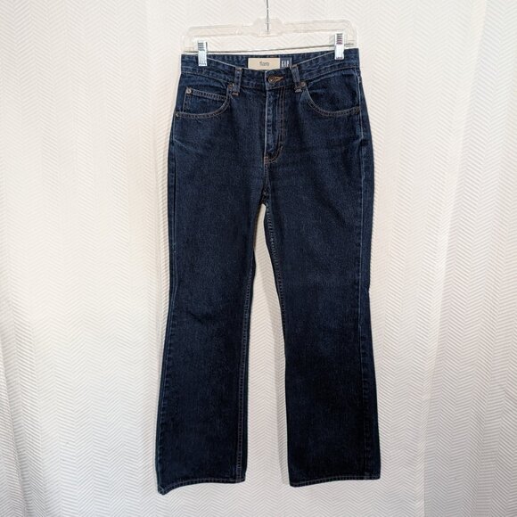 GAP Flare Jeans Y2K Dark Wash Blue Jeans 100% Size 4 Vintage Denim - Picture 1 of 8